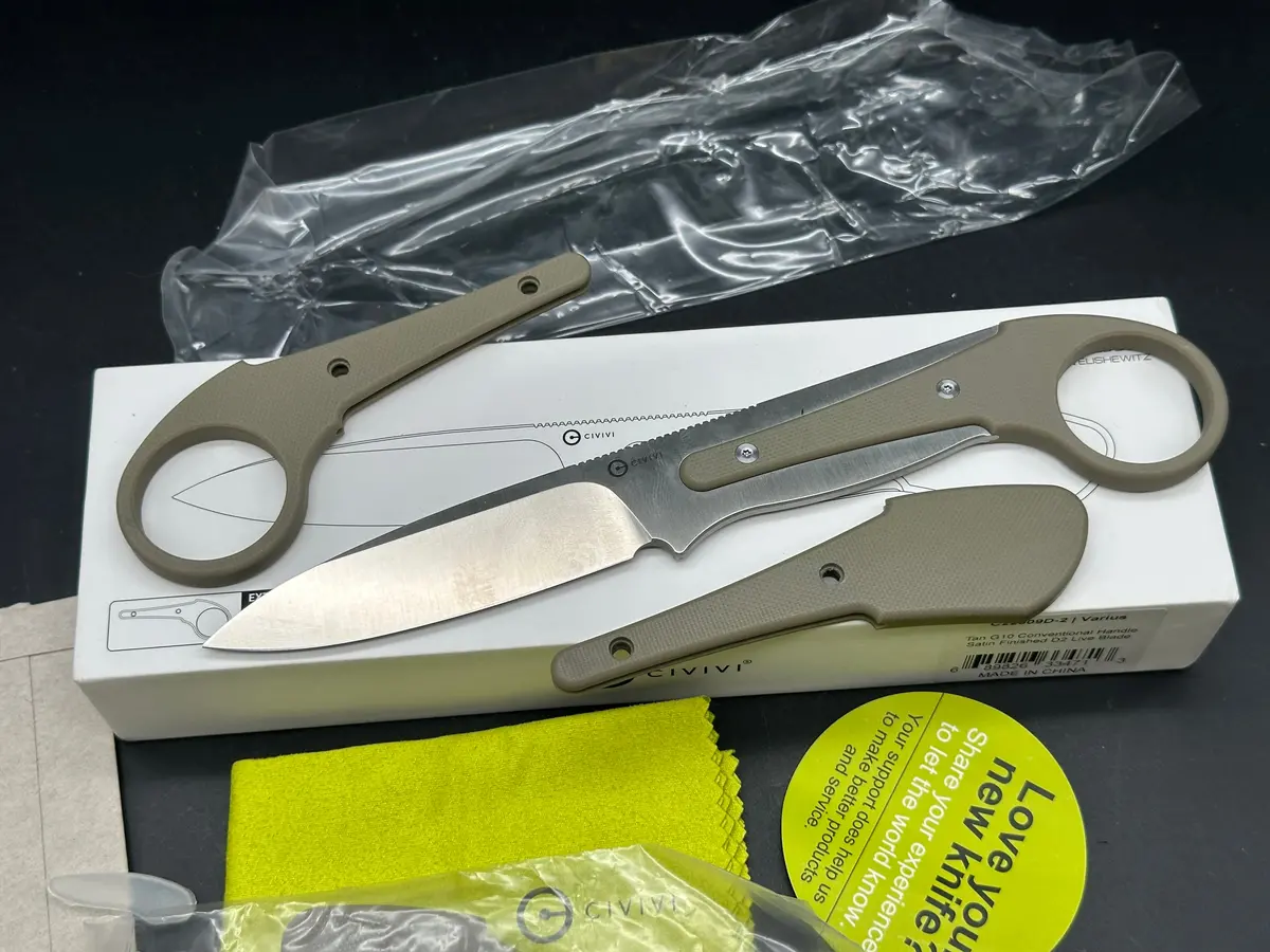 Civivi Varius Fixed Blade Knife Tan G-10 (3.75" Satin) 1
