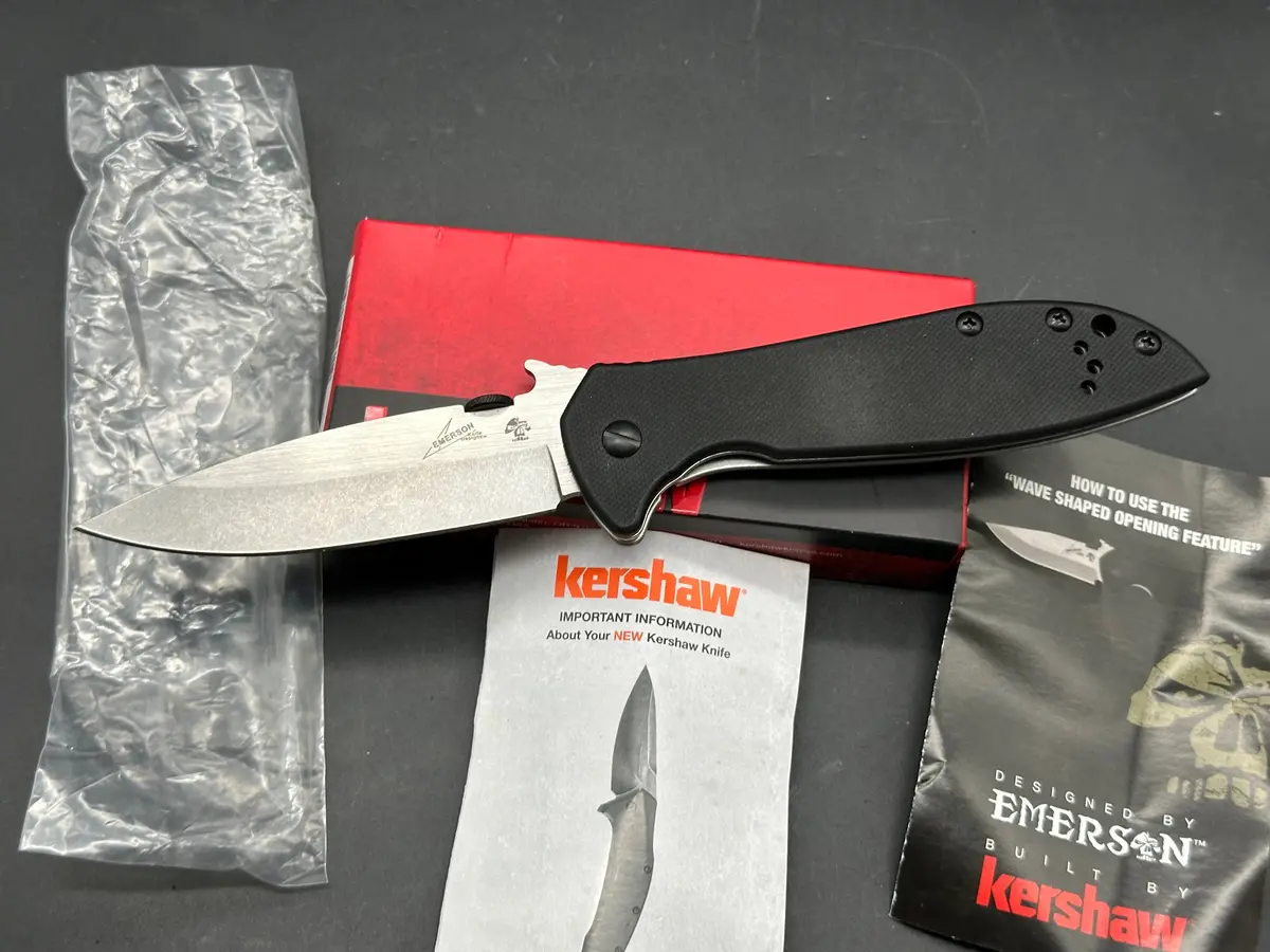 Kershaw Emerson Cqc-4Kxl Frame Lock Knife (3.9" Stonewash) 1