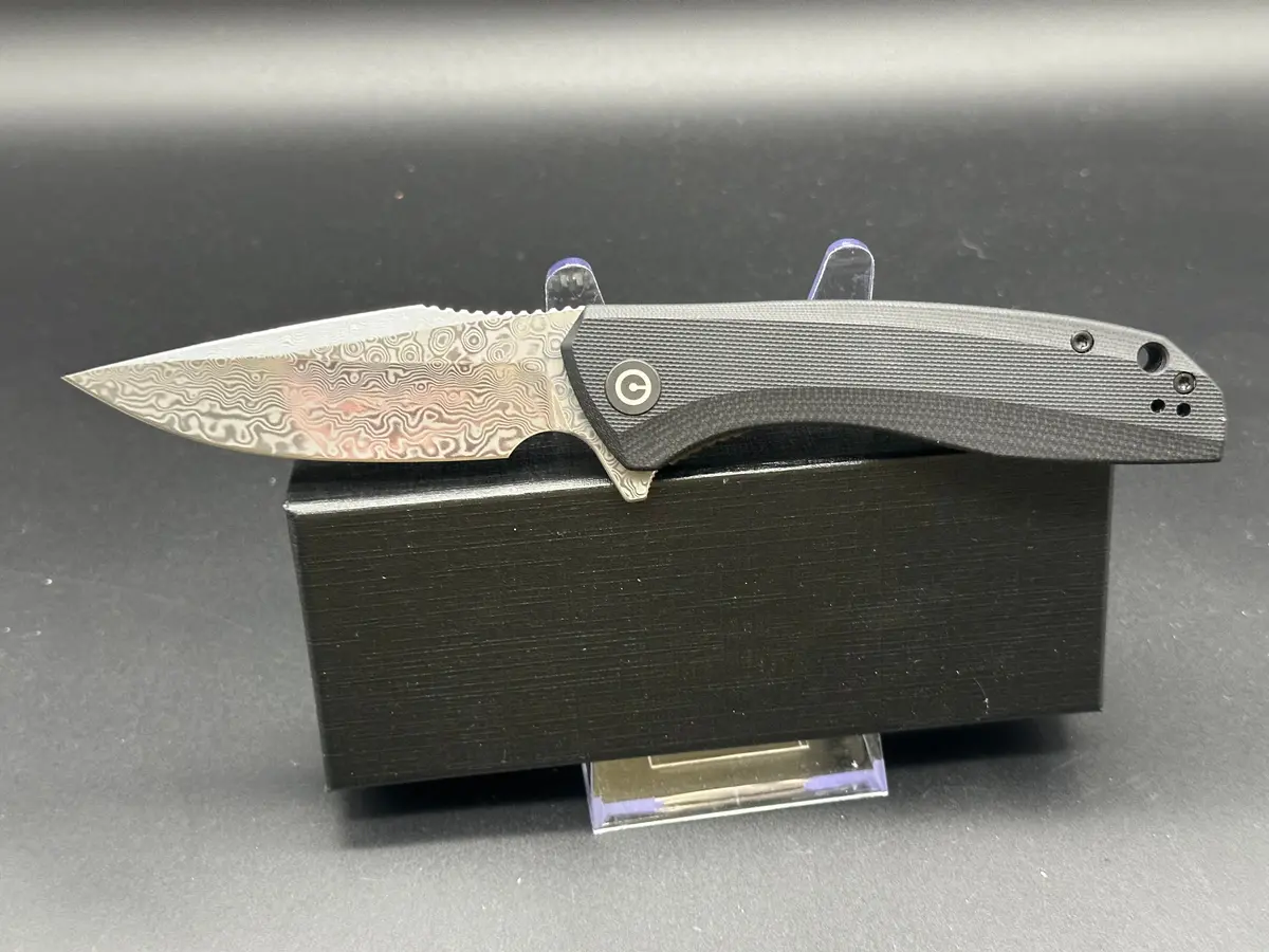 Civivi Backlash Black G10 Scales W/Damascus Blade 1