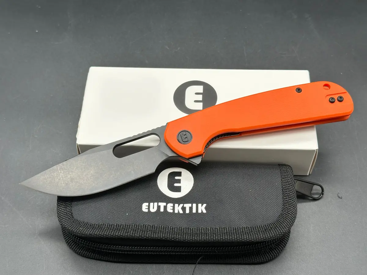 Eutektik Trinity Orange G10 Blackwashed - New In Box From Eutektik Knives Plus Ltk Koozie/Patch & Sticker W/Each Knife 1