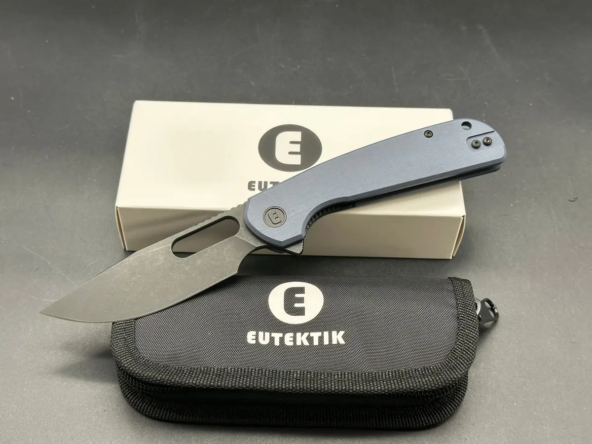 Eutektik Trinity Denim G10 Blackwashed - New In Box From Eutektik Knives Plus Ltk Koozie/Patch & Sticker W/Each Knife 1