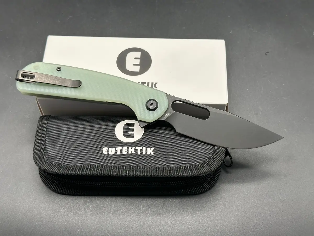 Eutektik Trinity Jade G10 - Blackwashed New In Box From Eutektik Knives Plus Ltk Koozie/Patch & Sticker W/Each Knife 2