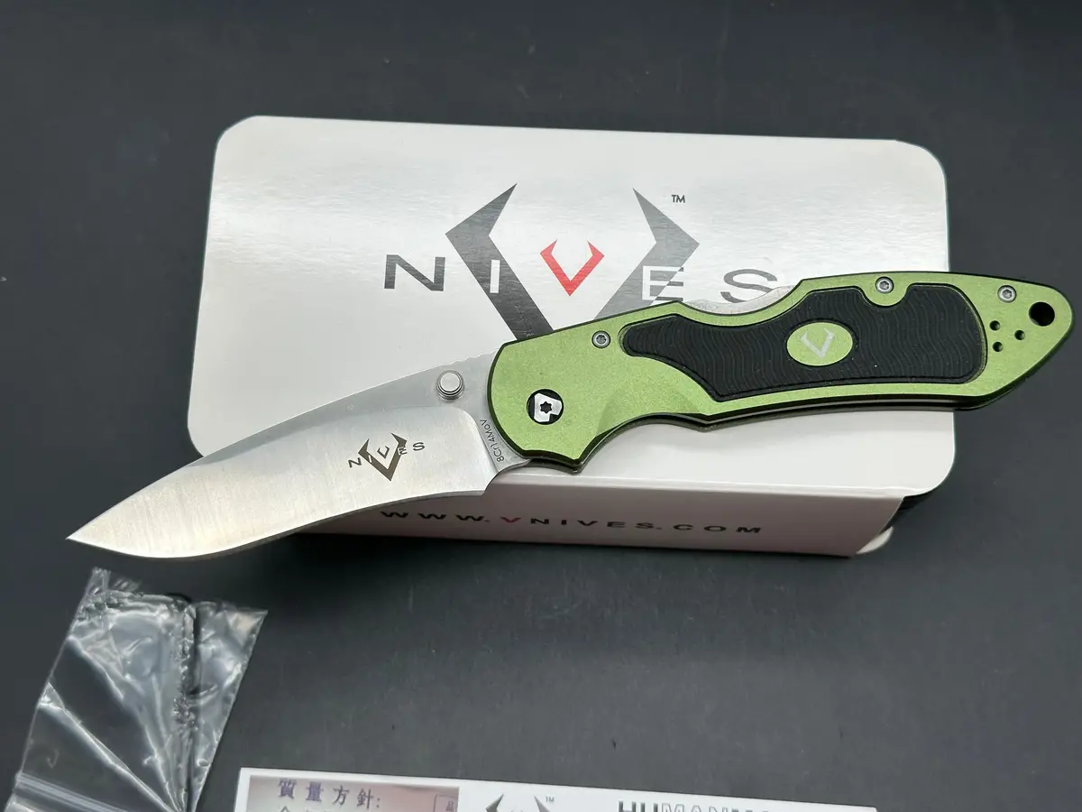 V Nives Griptide Green Aluminum Folding 8Cr13mov Lockback Pocket Knife 1