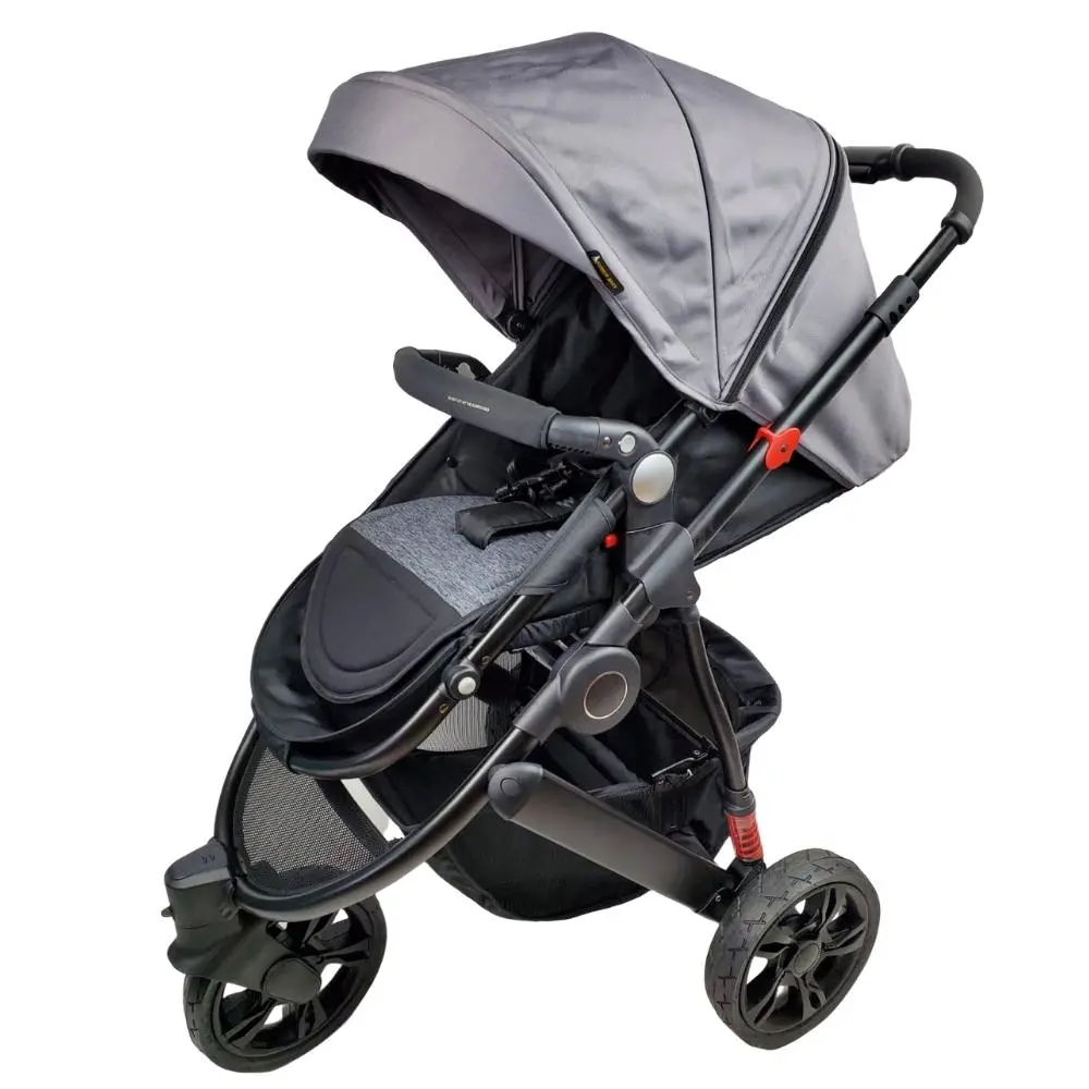 Aussie Baby Explorer 3 Wheels Pram - Grey 1
