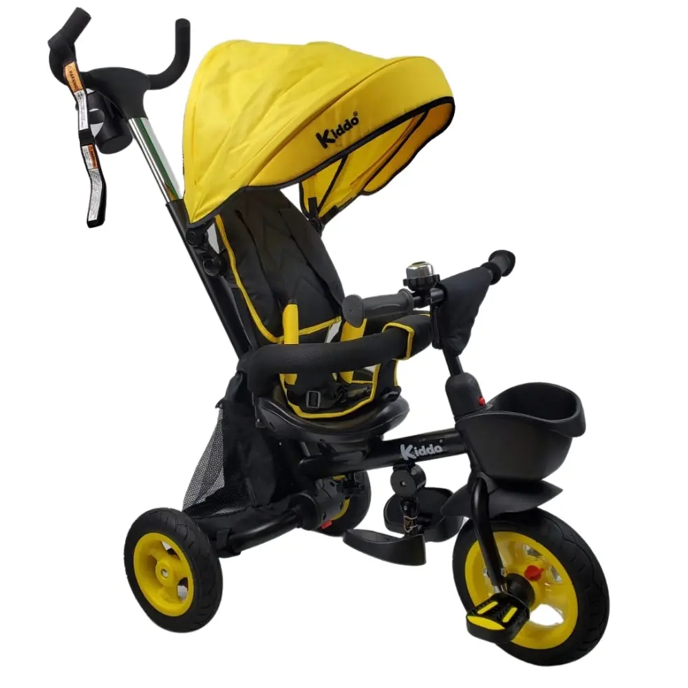Deluxe Foldable Trike With Parent Control - Yellow 1