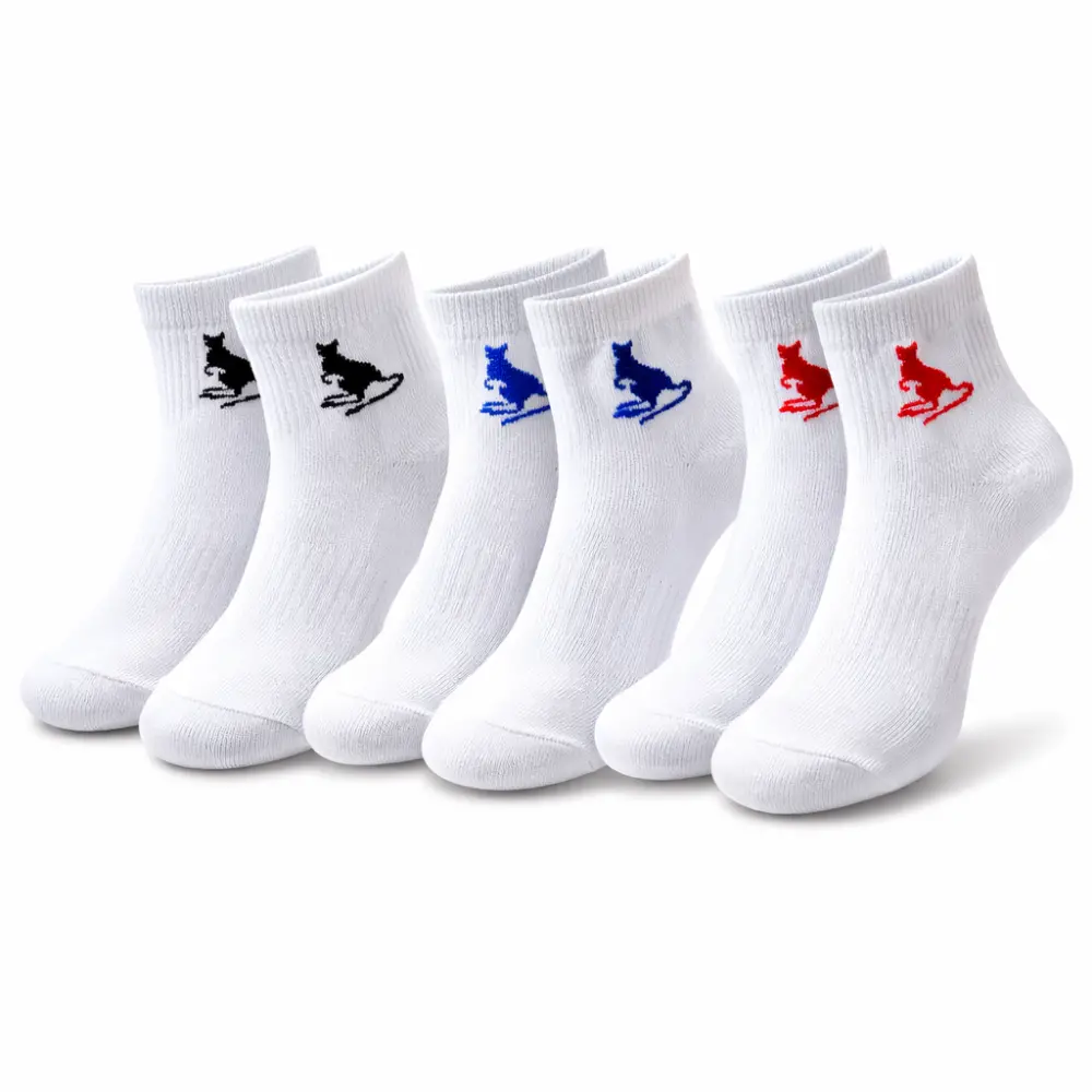 Kangaroo Embroidered Kids Crew Socks 1
