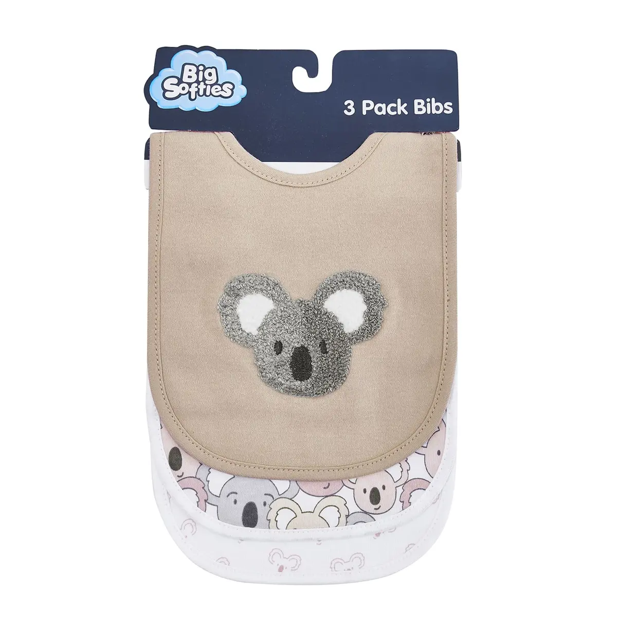 Big Softies Applique & Printed Bibs (3 Pack) - Koala 1