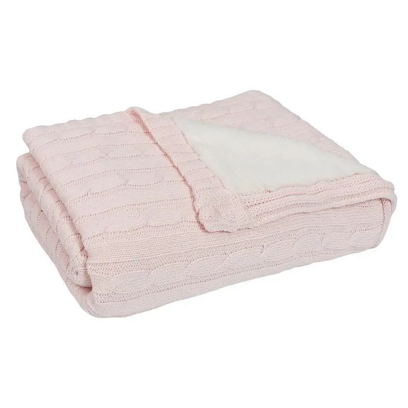 Living Textiles Cable Knit Sherpa Blanket 2