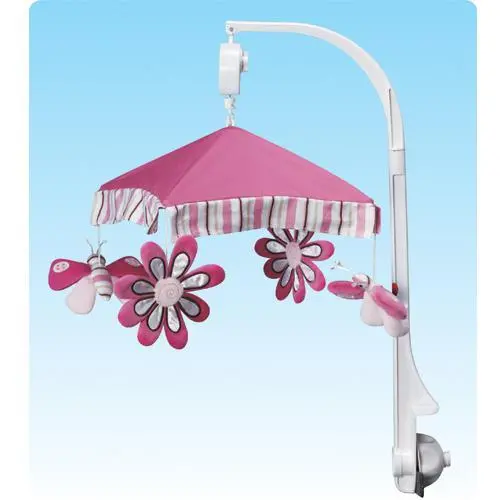 Musical Baby Cot Mobile - Butterfly Pink 1