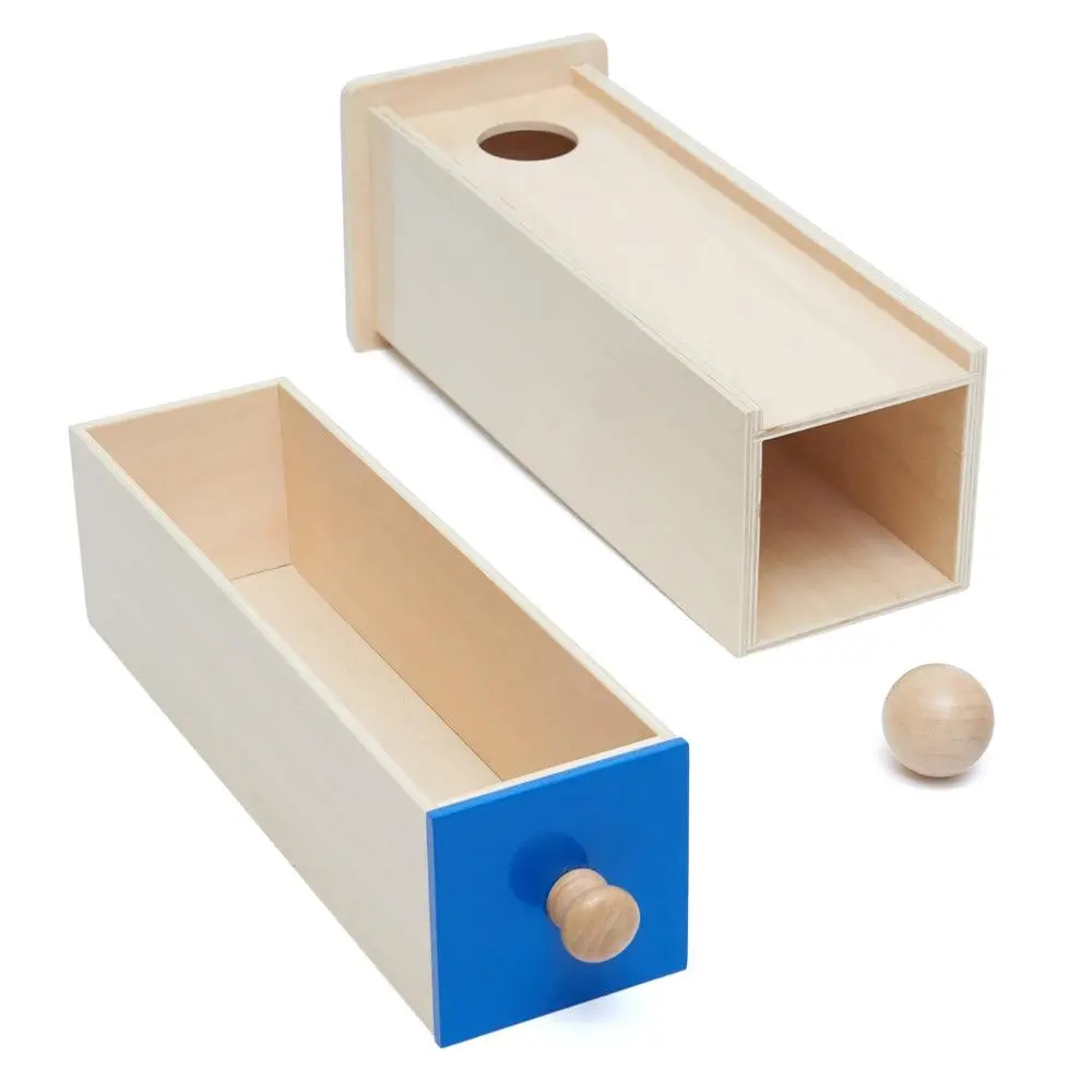 Object Permanence Box With Draw & Ball - Wooden Montessori Toys 1
