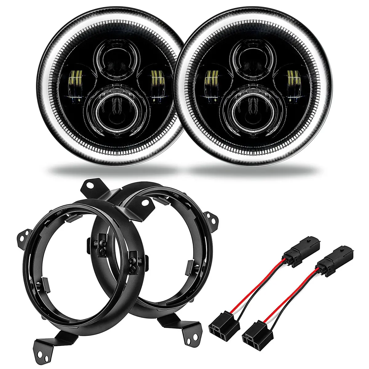 Oracle Lighting 7" High Powered Projector Led Headlight Pair For Jeep Wrangler Jl 2018-2022 1