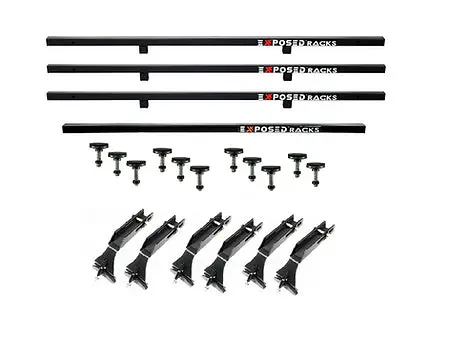 Overlander 9609 Black No Drill 4-Bar Roof Rack For Jeep Wrangler Jku 1