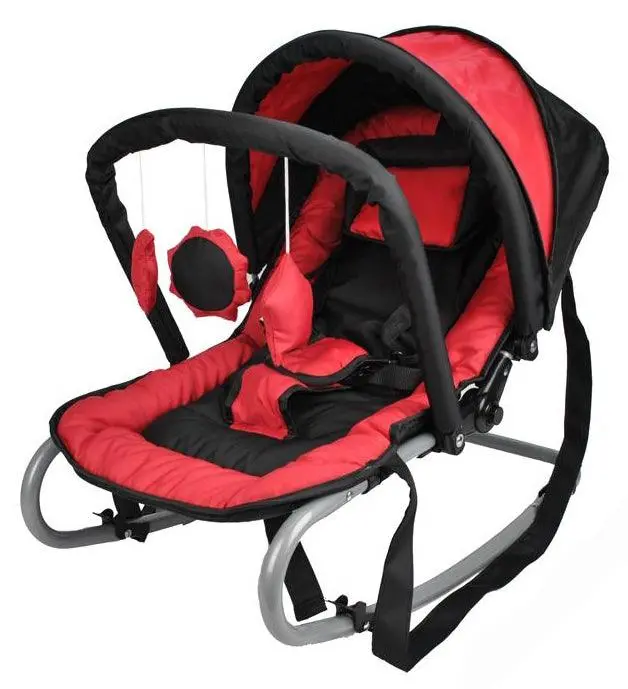 Harmony Baby Rocker With Canopy & Toys - Red 1