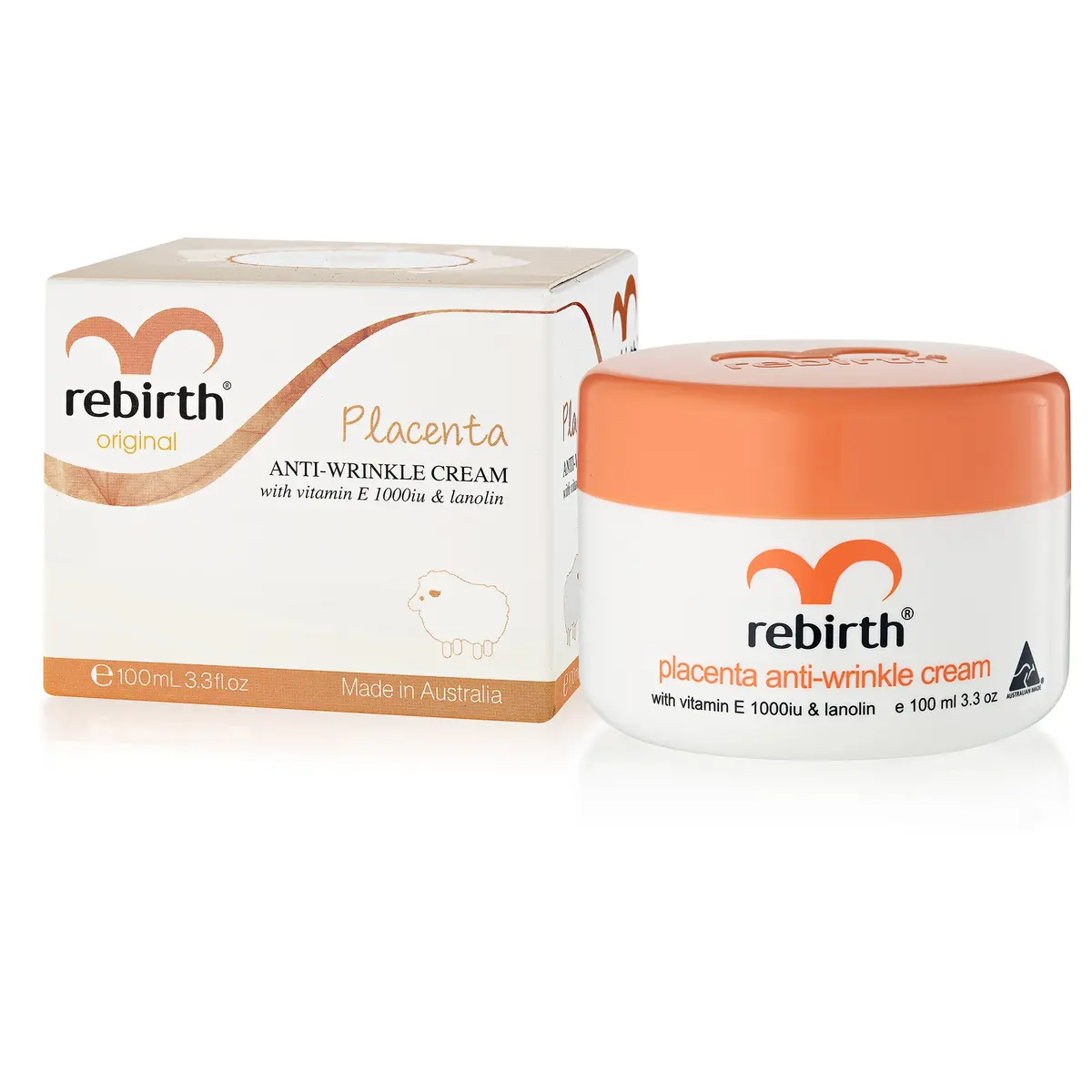 Rebirth Placenta Lanolin & Vitamin E Anti-Wrinkle Cream 100G 1