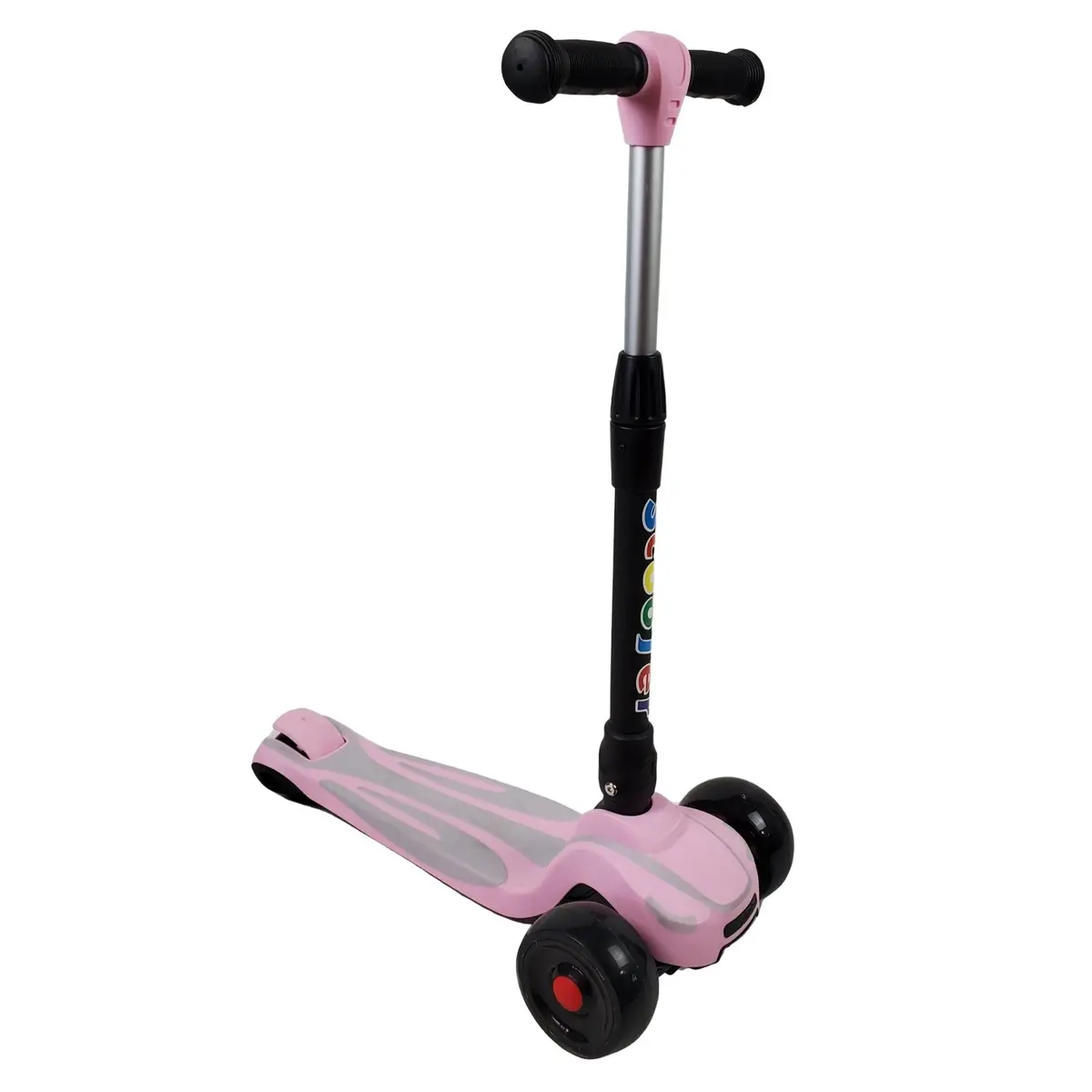 Super Max Kids Foldable Scooter With Flashing Wheels - Pink 1