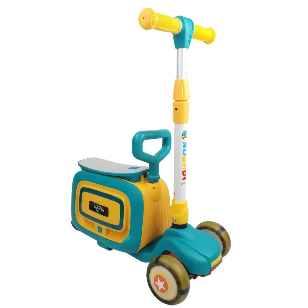 Supermax 3-In-1 Kids Foldable Scooter With Mini Suitcase - Blue 1