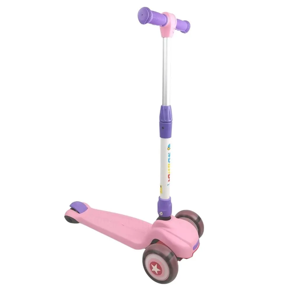 Supermax Kids Foldable Scooter With Flashing Wheels - Pink 1