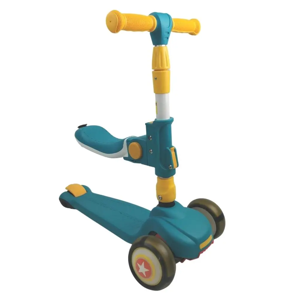 Supermax 2-In-1 Kids Foldable Scooter & Ride On - Green 1