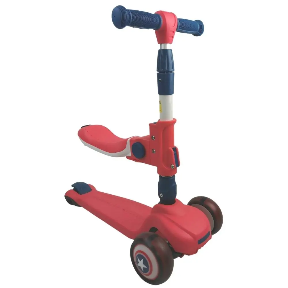 Supermax 2-In-1 Kids Foldable Scooter & Ride On - Red 1