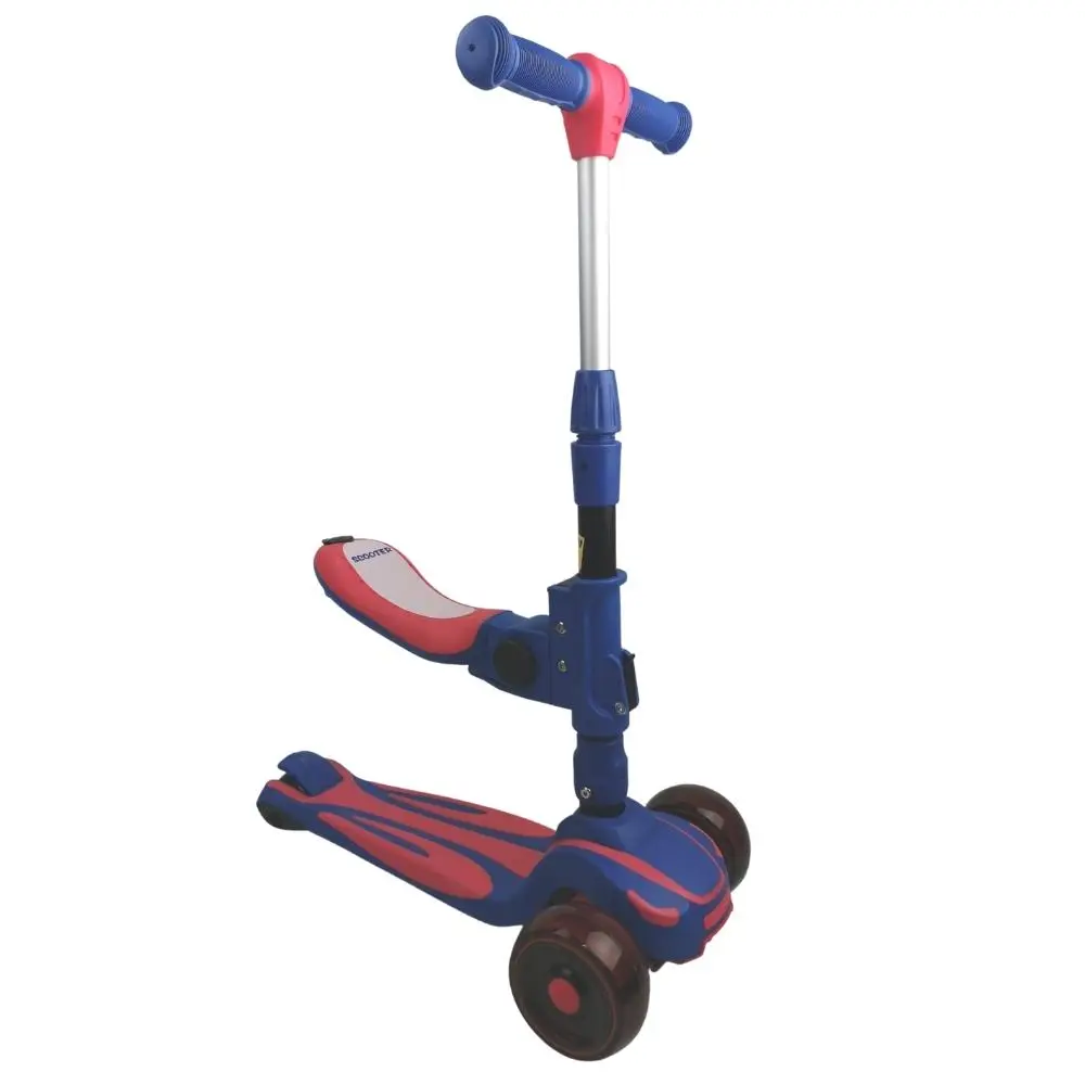 Supermax Pro 2-In-1 Kids Foldable Scooter & Ride On - Blue 1