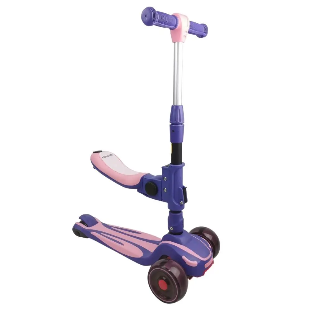 Supermax Pro 2-In-1 Kids Foldable Scooter & Ride On - Pink 1