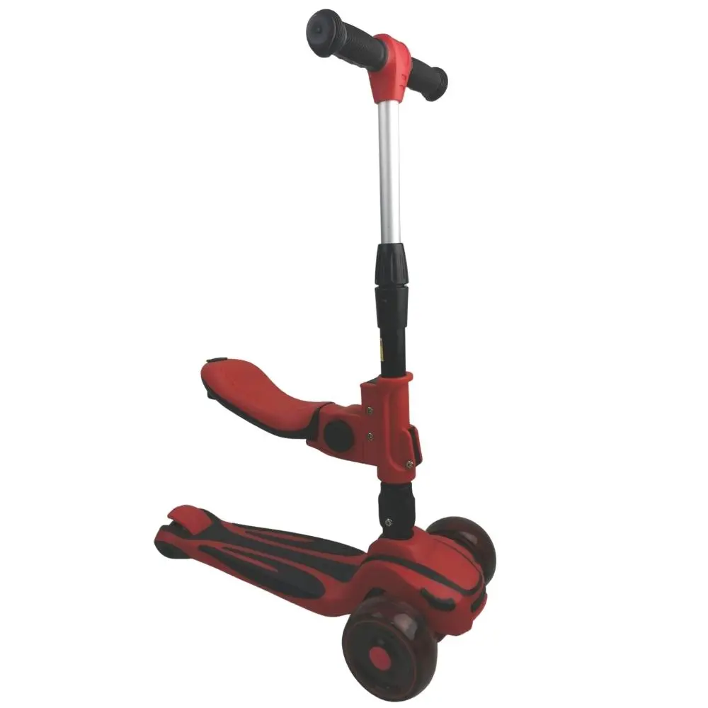 Supermax Pro 2-In-1 Kids Foldable Scooter & Ride On - Red 1