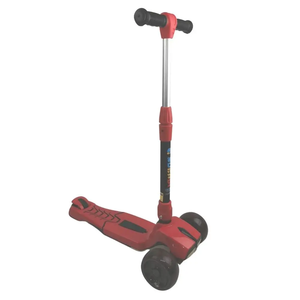 Supermax Pro Max Foldable Scooter With Flashing Wheels - Red 1