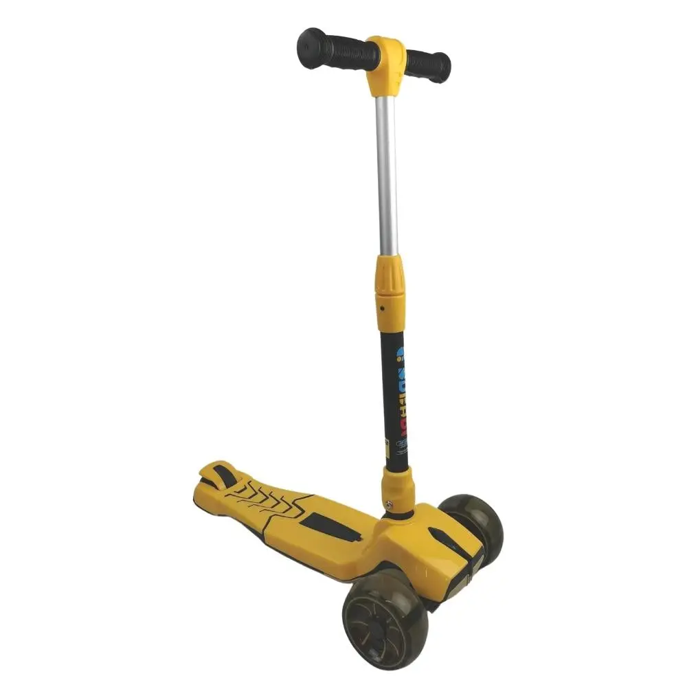 Supermax Pro Max Foldable Scooter With Flashing Wheels - Yellow 1
