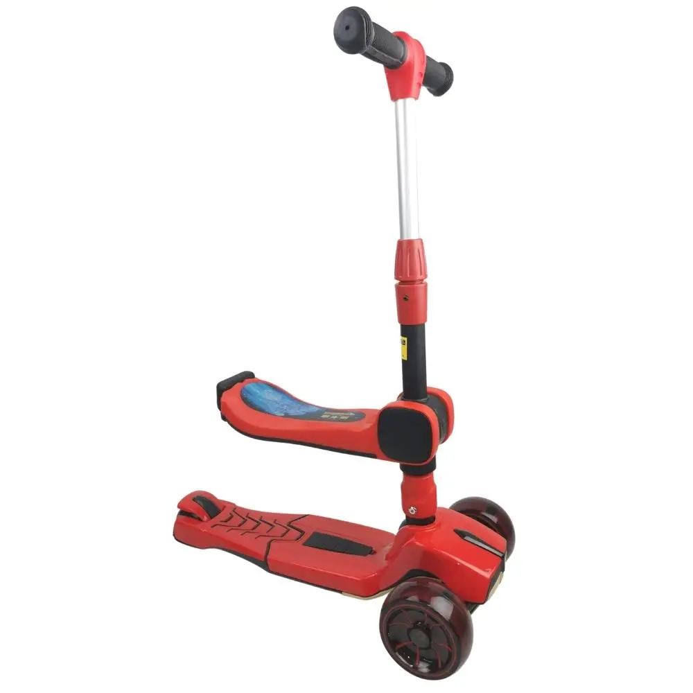 Supermax Pro Max 2-In-1 Kids Foldable Scooter & Ride On - Red 1