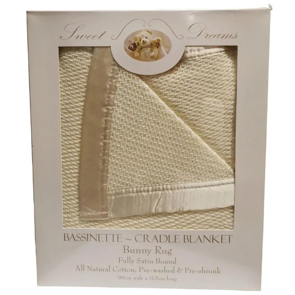 100% Cotton Beige Cellular Baby Bassinet Blanket 90X115cm Gift Pack 1