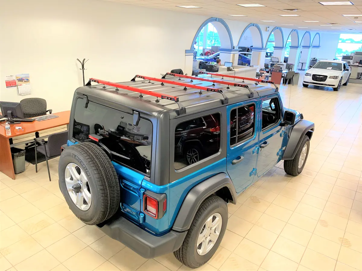 Exposed Racks 9759 Red Four-Piece Click-In Cross Bar For Jeep Wrangler 1
