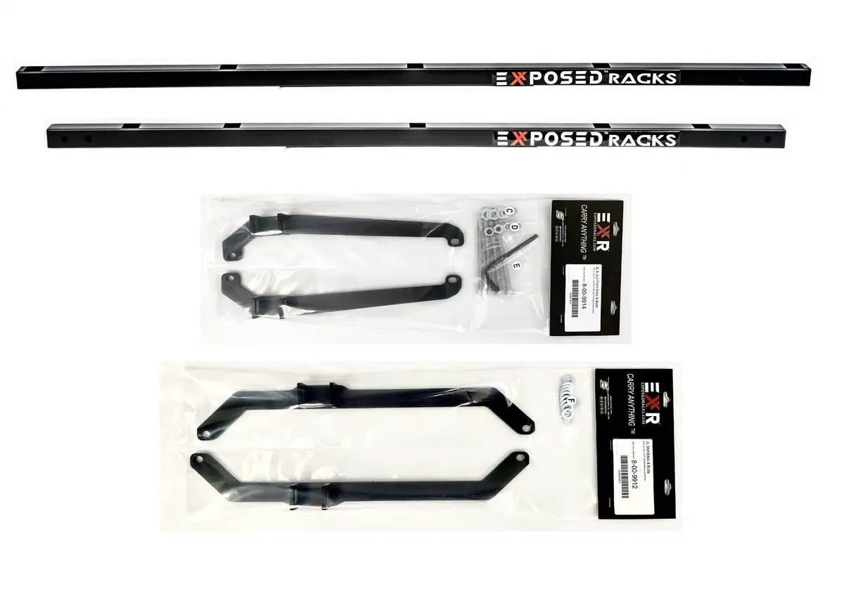 Exposed Racks 9756 Black Click-In Under Soft Top Cross Bars For Jeep Wrangler Jl 1