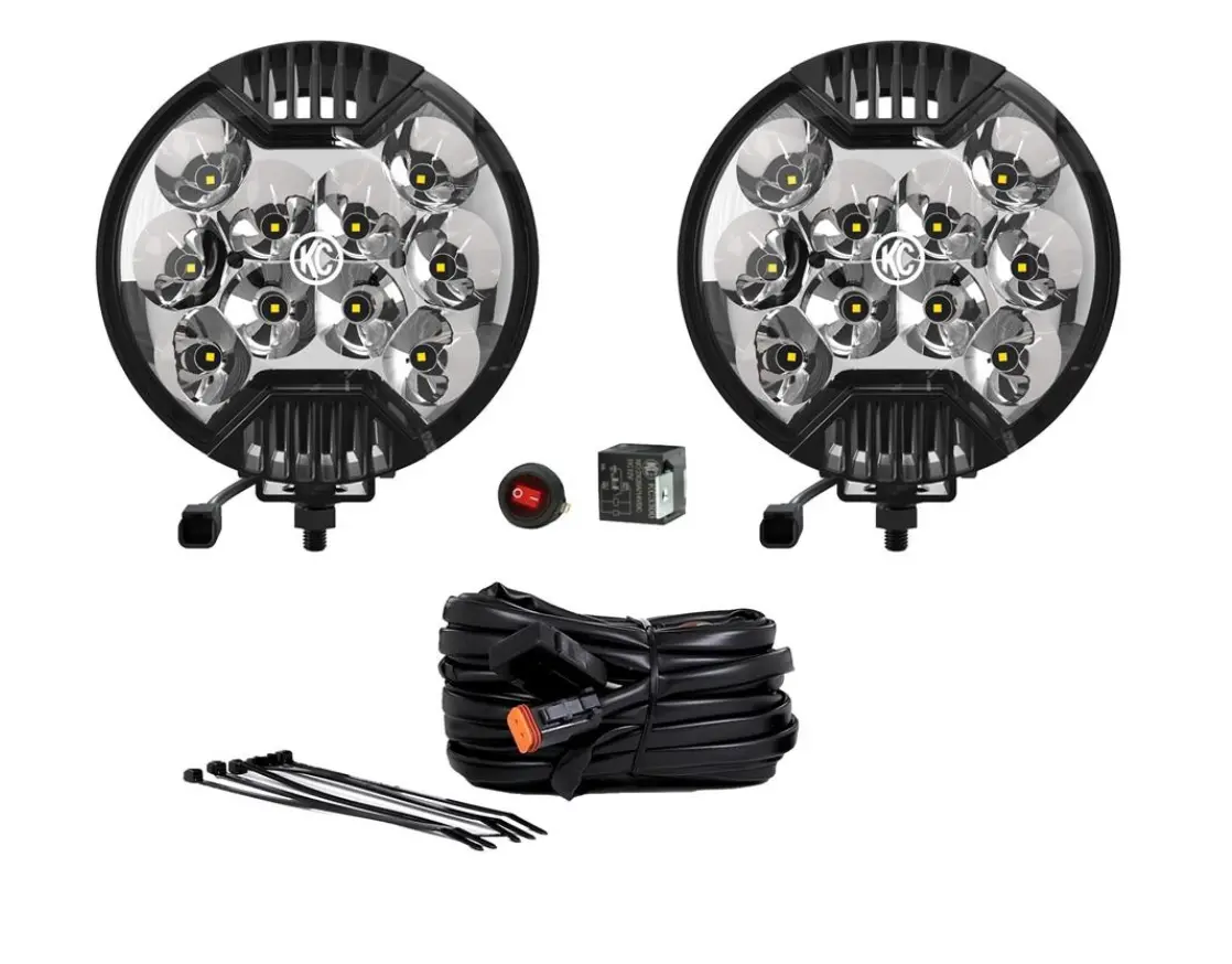 Kc Hilites 100 Slimlite Led 6" Pair Pack System 1
