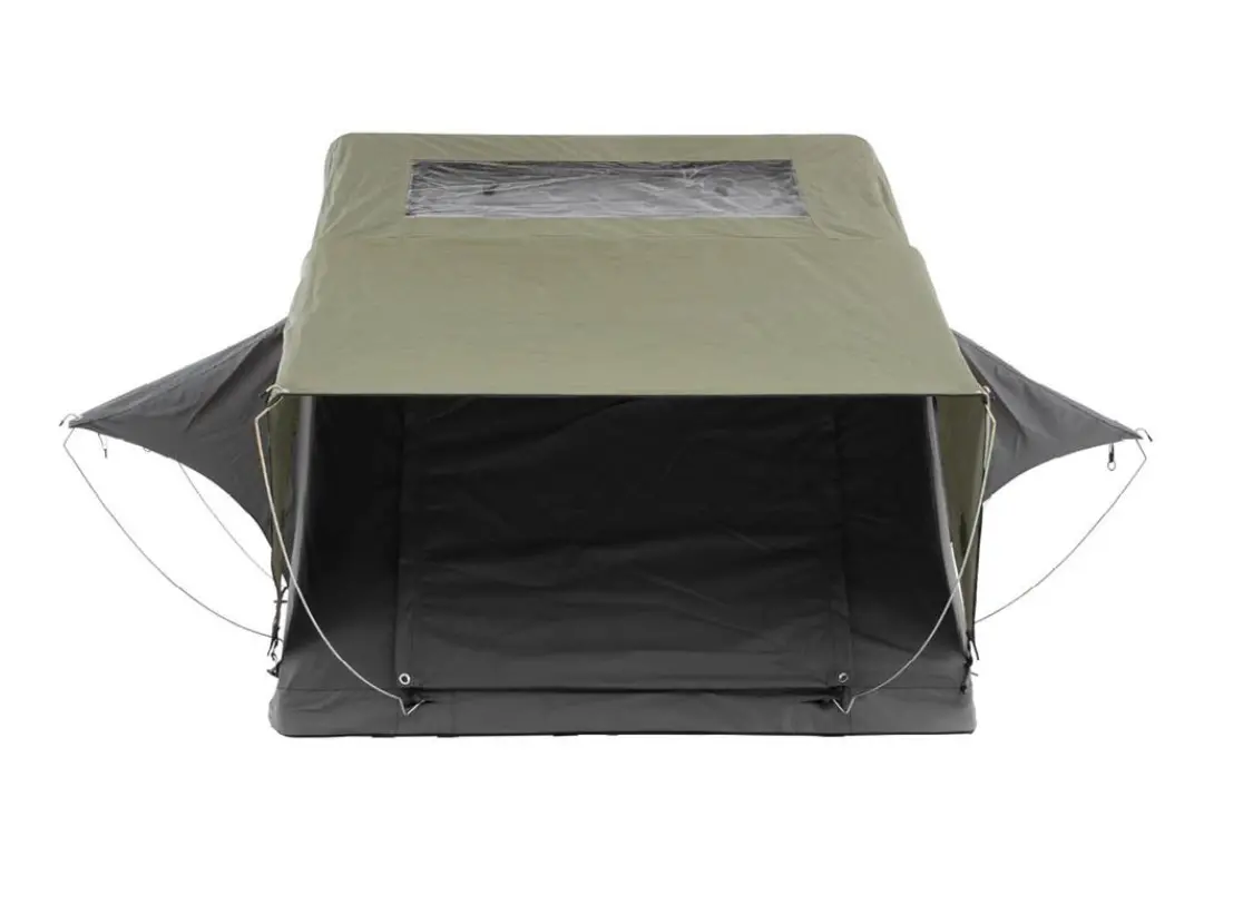 Overland Vehicle Systems Hd Nomadic 3 Extended Soft Shell Roof Top Tent, Grey Body & Green Rainfly 2
