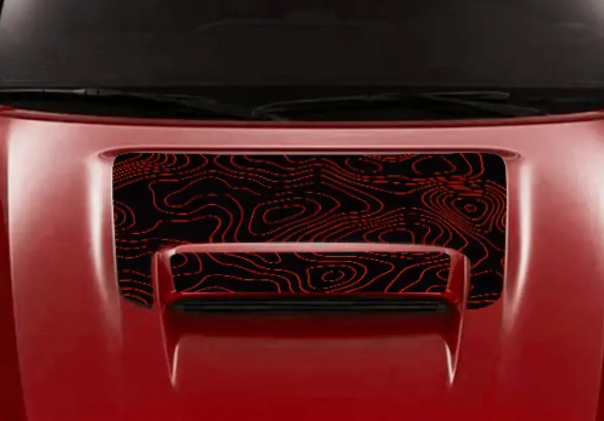 Topographical Map Hood Scoop Vinyl Decal For Toyota Tacoma Sport 2021 - 2023 1