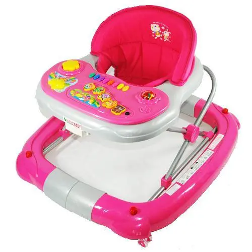 Deluxe Pink Fuchsia Musical Baby Walker Rocker Activity Play Centre 1