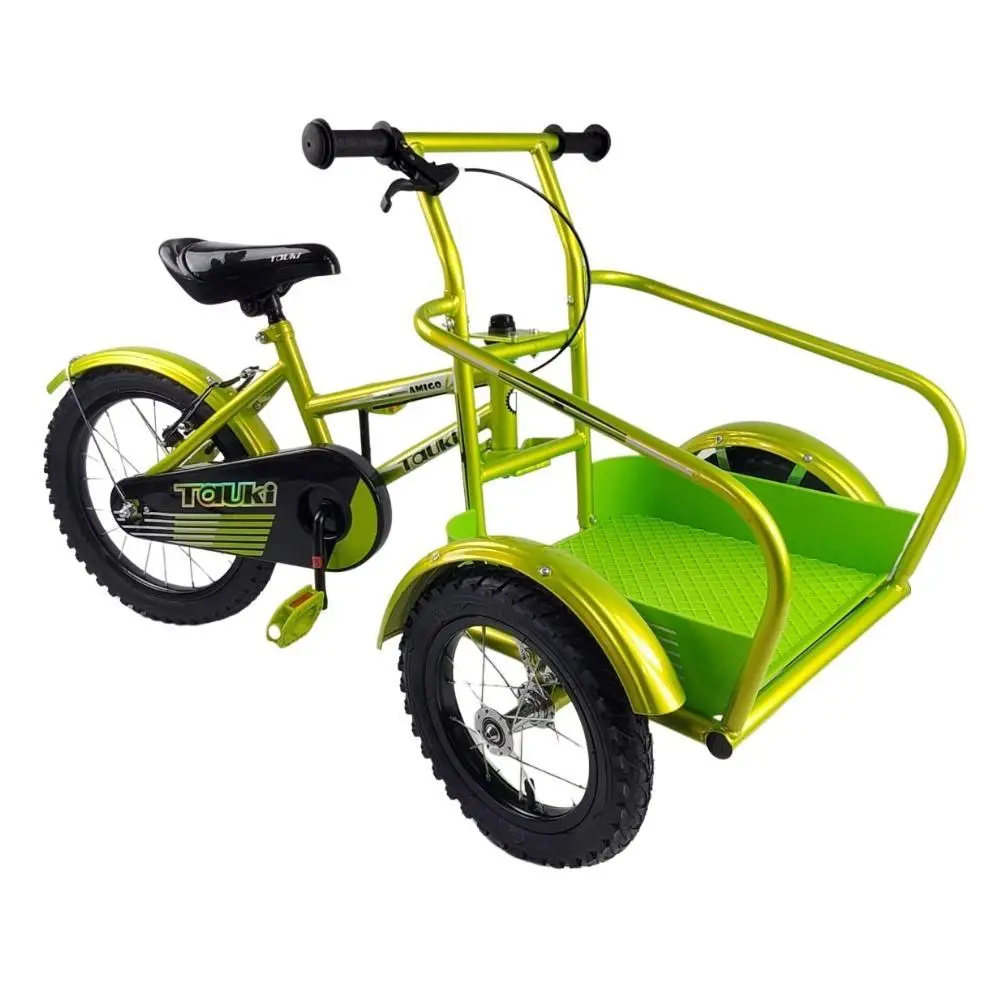 Tauki Kids Platform Cargo Tricycle 16 Inch Trike - Green 1