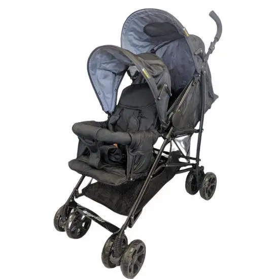 Aussie Baby Vitesse Deux Tandem Stroller - Black 1
