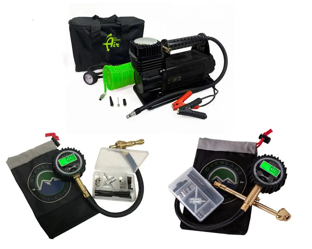 Overland Vehicle Systems Air Compressor, Digital Tire Deflator, And Digital Tire Gauge Combo Kit 1