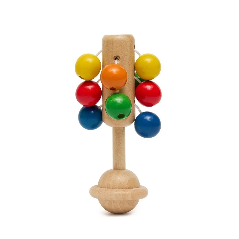 Wooden Rattle With Coloured Balls 1