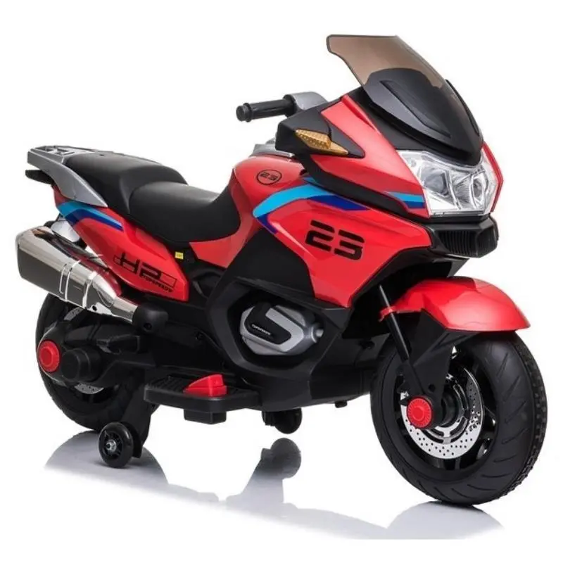 Kids Electric Ride-On Motorcycle – Leather Seat, Led Lights & Music – Red 1