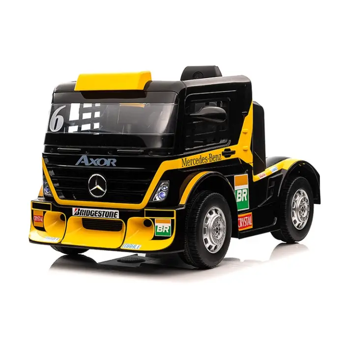 Licensed Mercedes-Benz Semi Trailer Truck Electric Ride-On - Yellow 1