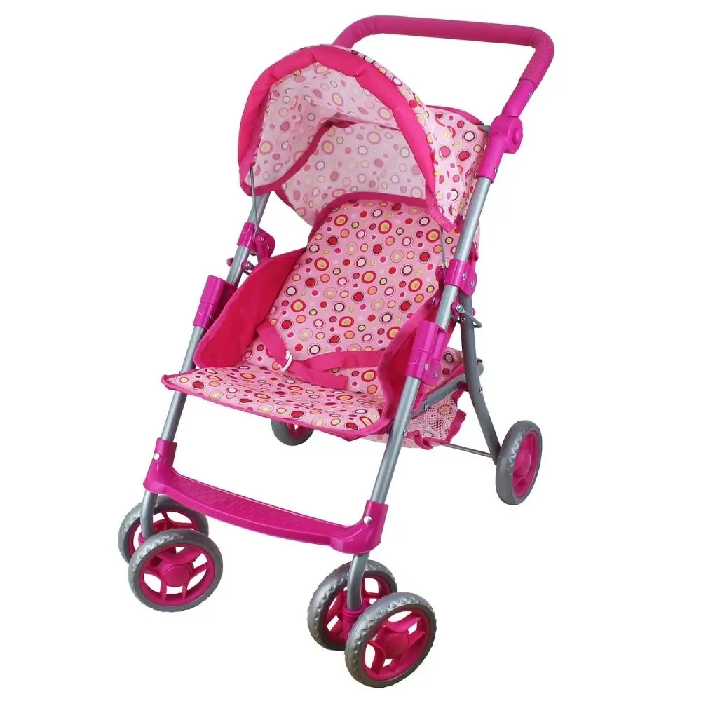 Aussie Baby Pink Polka Dot Doll Pram 1