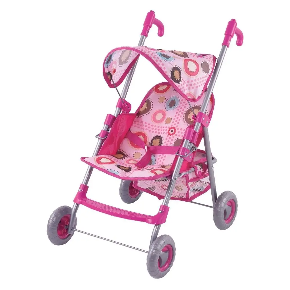 Aussie Baby Pink Polka Dot Doll Stroller 1
