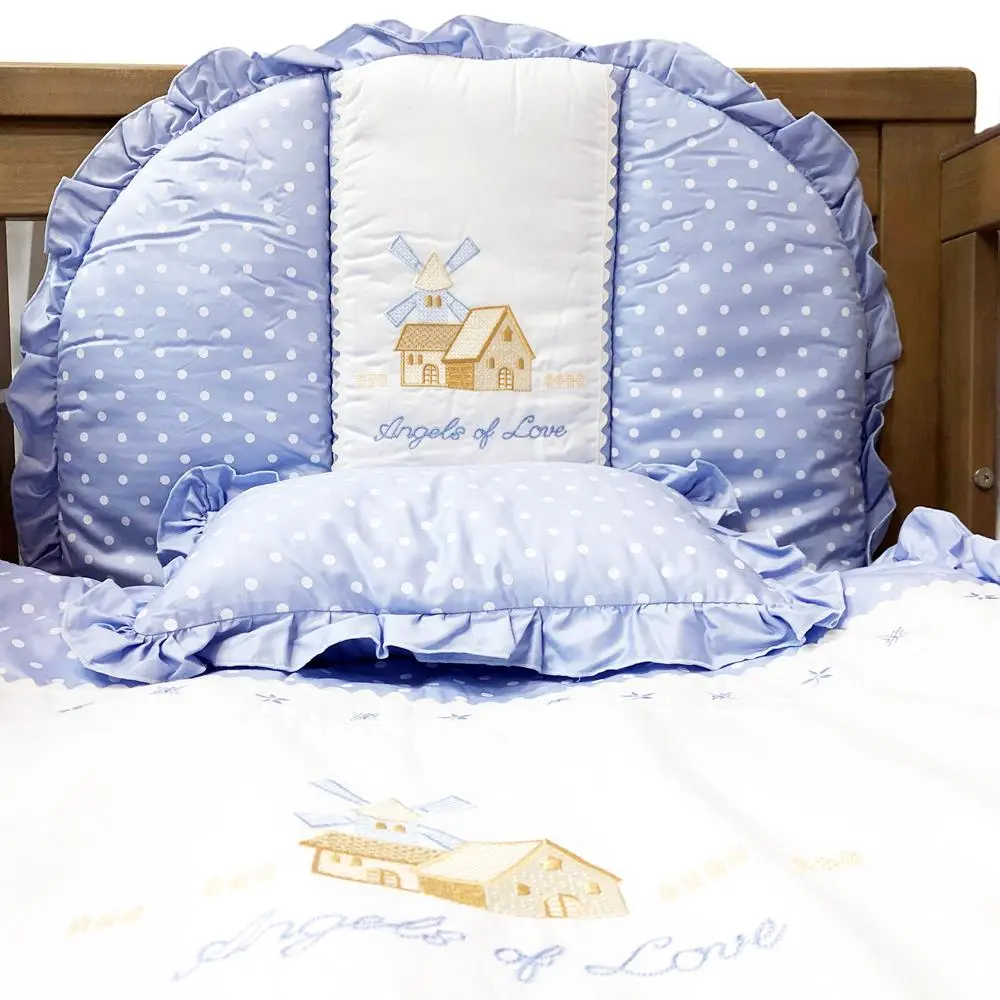Aussie Baby Cot 6-Piece Bedding Set - Angel Of Love - Blue 1