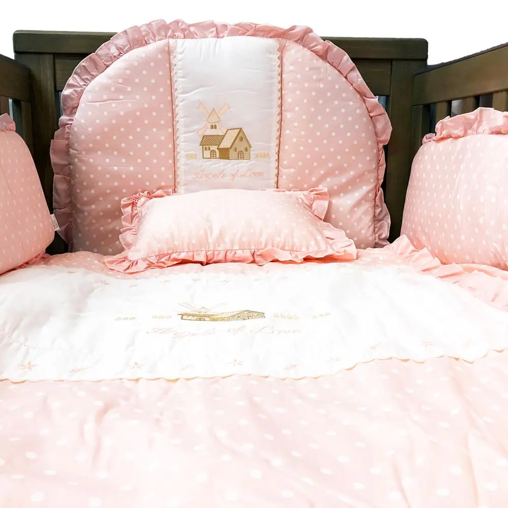 Aussie Baby Cot 6-Piece Bedding Set - Angel Of Love - Pink 1