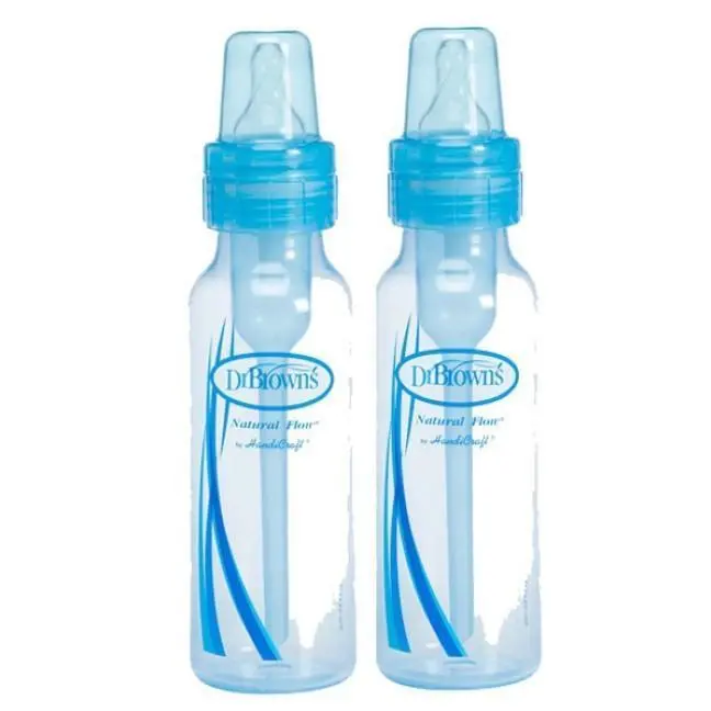 Dr Browns 250Ml Narrow Neck Baby Bottles Blue 2Pk 1