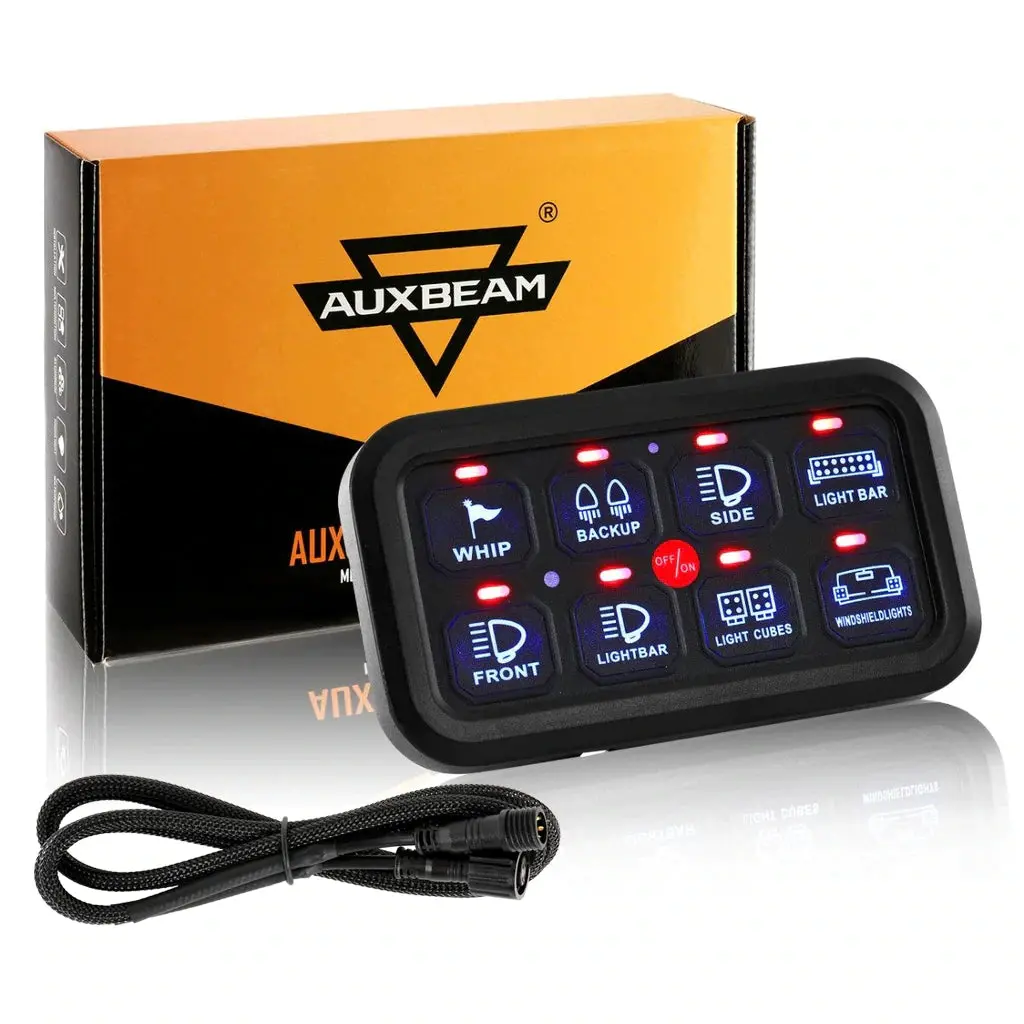 Auxbeam 8 Gang Led Switch Panel Kit (Two-Sided) 1