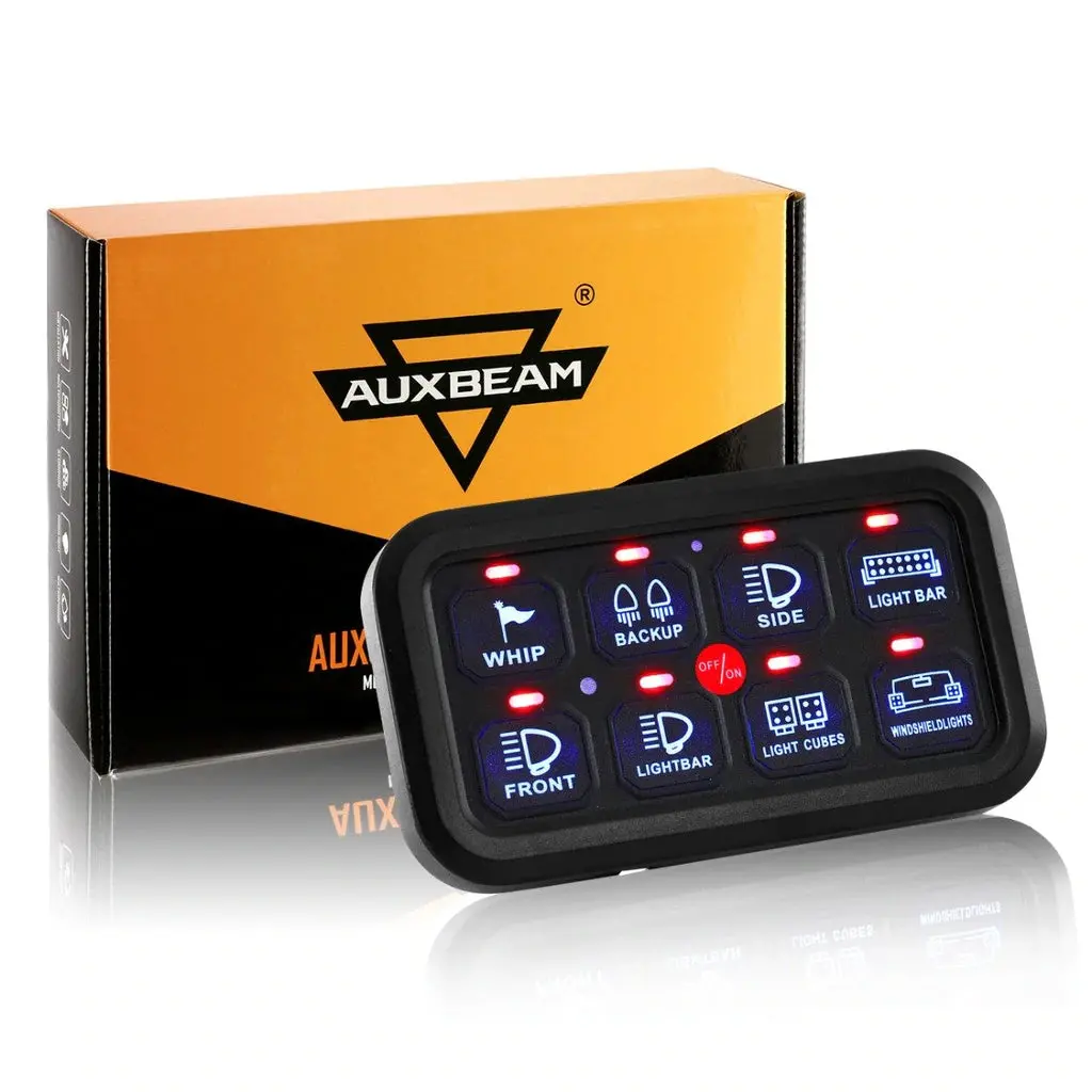 Auxbeam 8 Gang Led Switch Panel Kit (One-Sided) 2