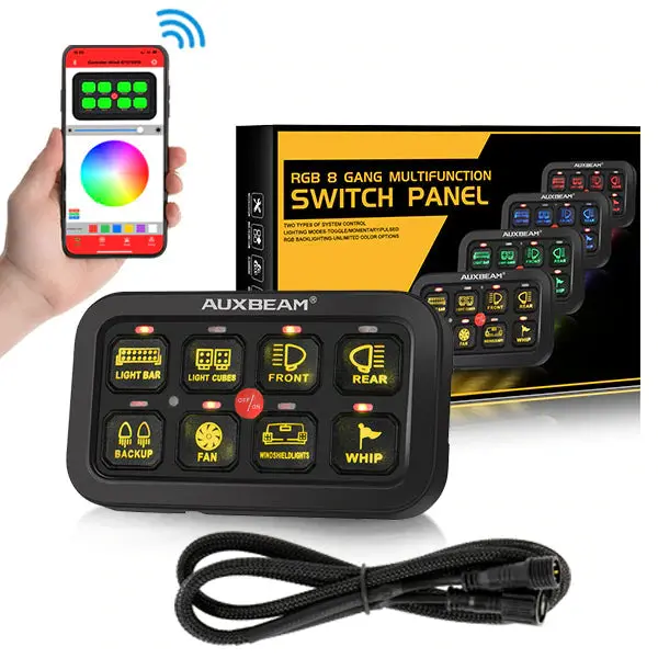 Auxbeam 8 Gang Rgb Switch Panel Kit 1